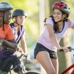 teens riding bikes